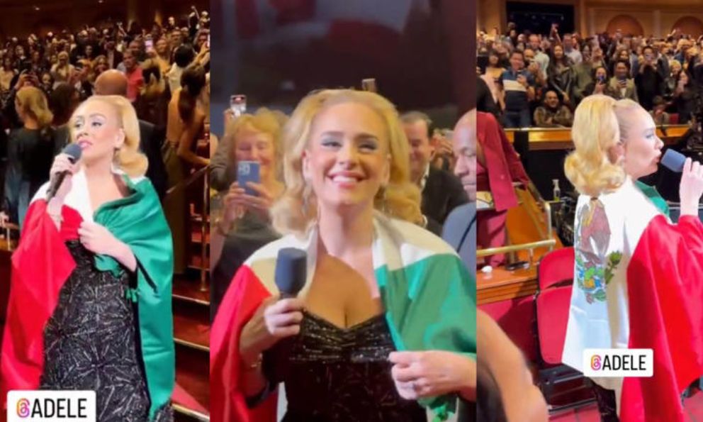Adele sorprende con bandera de México en pleno concierto