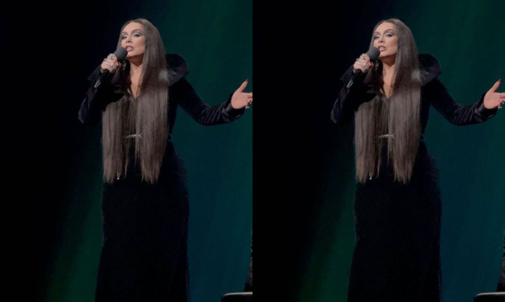 Adele Aparece Vestida Como Morticia En Pleno Show