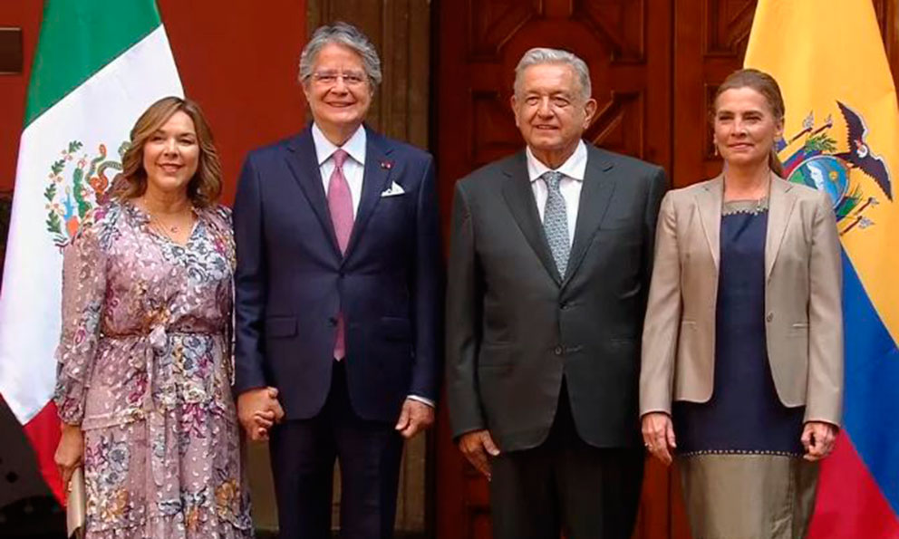 Recibe AMLO a Presidente Lasso en Palacio Nacional