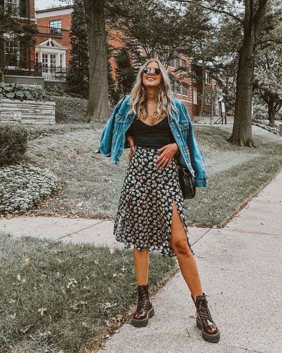 Outfits perfecto con combat boots para el otoño