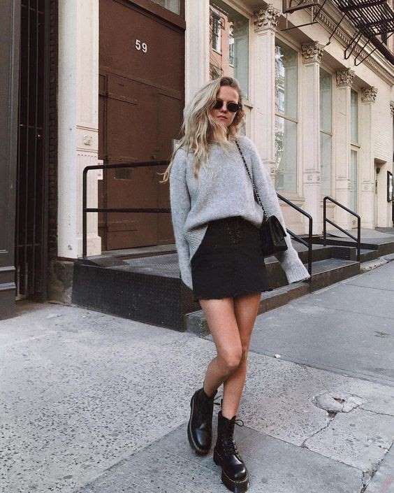 Outfits perfecto con combat boots para el otoño