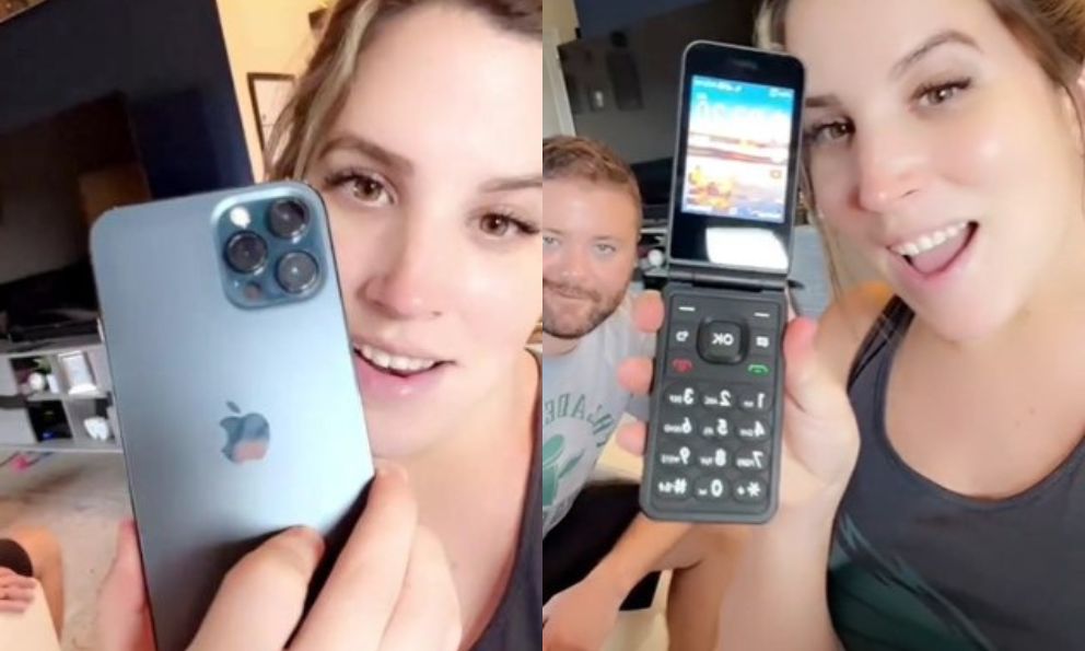 Padres cambian el iPhone de su hijo por un celular viejo