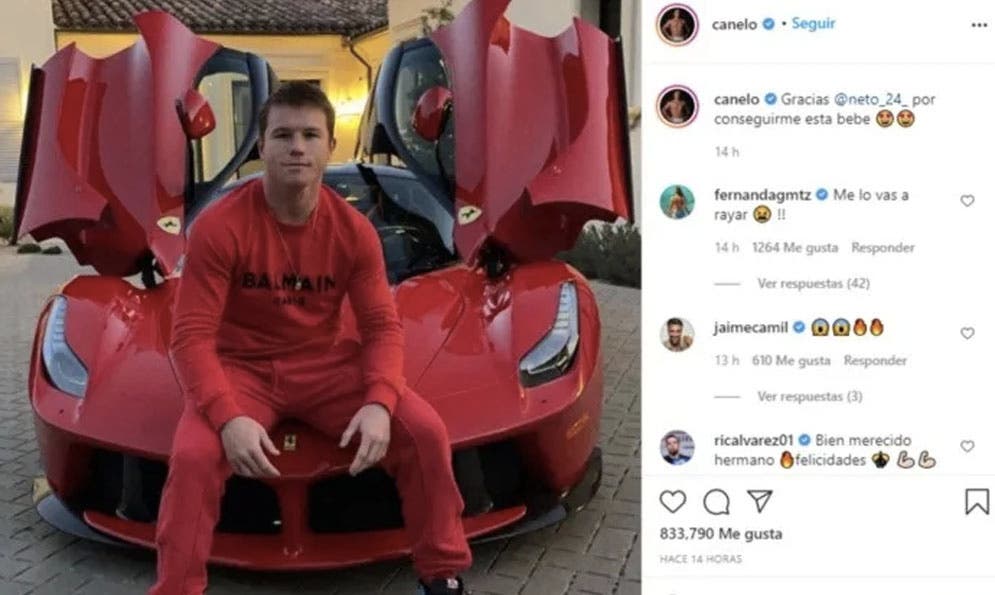 Plano Deportivo El Canelo Presume Su Exclusivo Ferrari