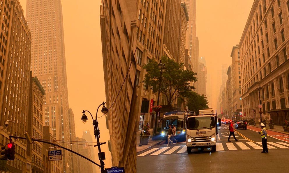 Nueva York registra el mayor índice de contaminación en medio siglo tras incendios